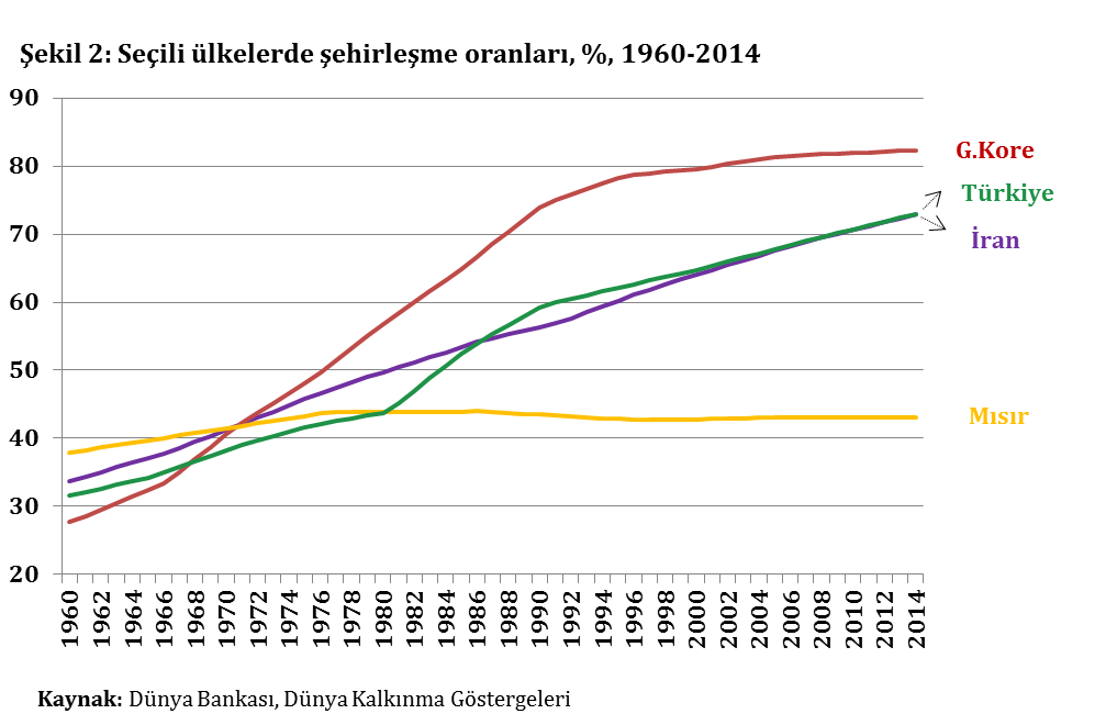 sekil 2 sehirlesme oranlari